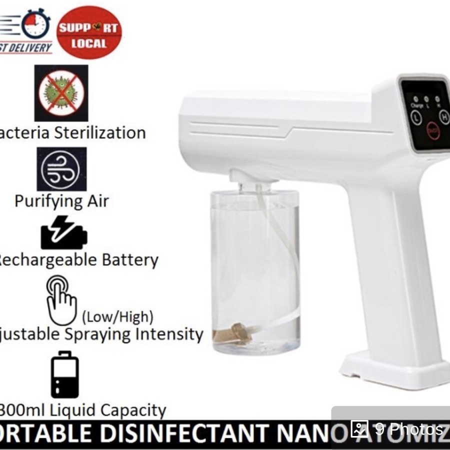 Disinfectant Gun Portable Nano Spray With Atomizer UV Light Wireless