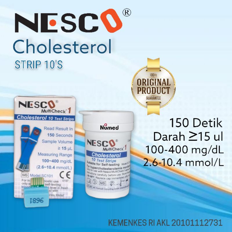 Refill Strip Cholesterol Nesco / Tes Strip Isi Ulang Kolestrol Original Nesco isi 10 Pcs