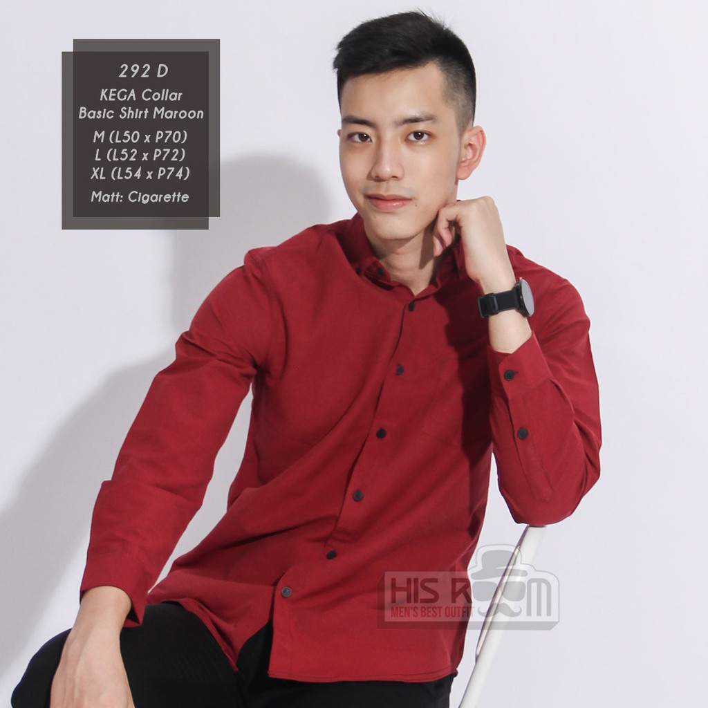 HSRM - Kemeja Cowok Lengan Panjang Kemeja Formal Kemeja Polos Slimfit Premium KEGA TOTTI SHIRT 292 310