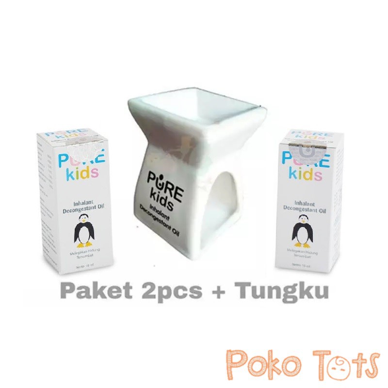 Paket Beli 2 Free Tungku Pure Baby Kids Inhalant Decongestant Oil Pelega Hidung Tersumbat