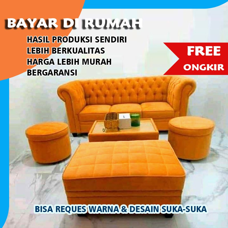 Furniture Elegan Bangku  Meja Kursi  Ruang Tamu  Minimalis Bisa Reques Warna / Custom