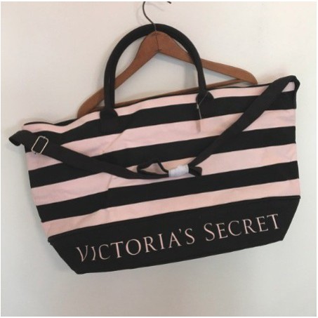 TAS WANITA TOTE BAG  VICTORIA'S SECRET EXPANDABLE STREAP PINK BLACK TAS #4008