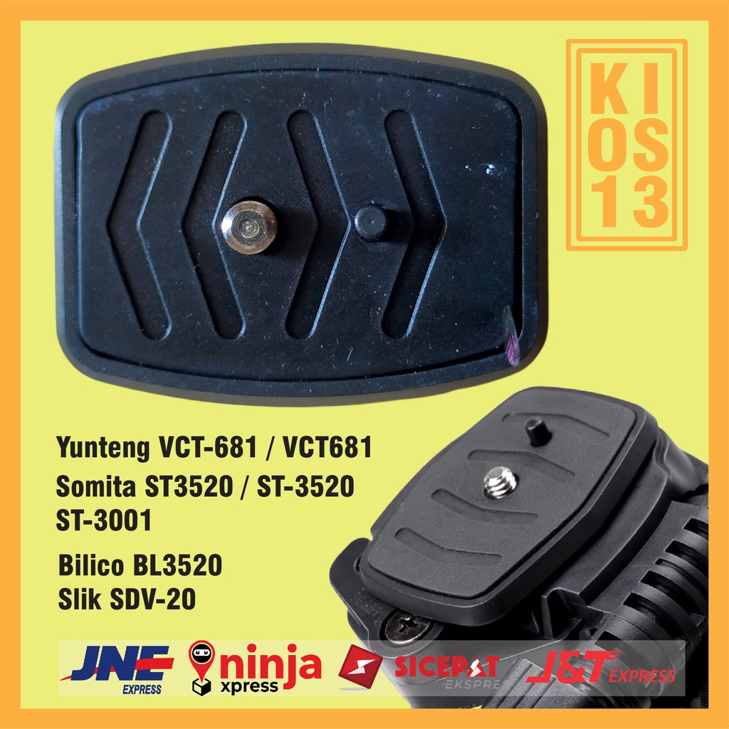 Quick Release Plate Plat dudukan Tripod Monopod Yunteng VCT-681 VCT681 Takara TV193W TV1935 CV213CW