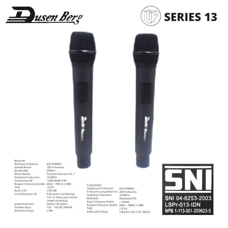 Microphone Wireless DUSENBERG 13 Series 2 Handheld SNI Original