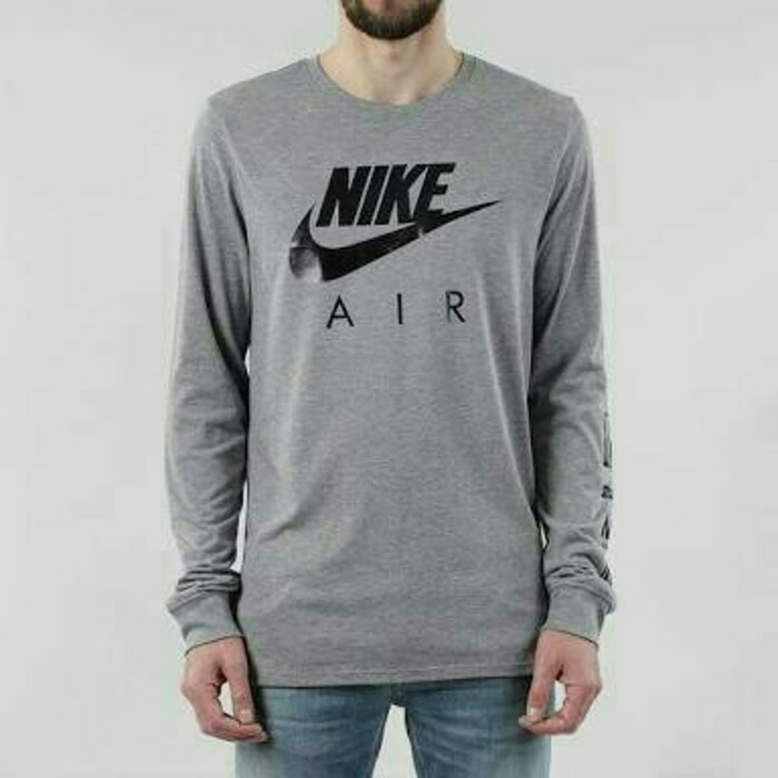 Tshirt baju kaos nike air walk grey lengan panjang longsleeve