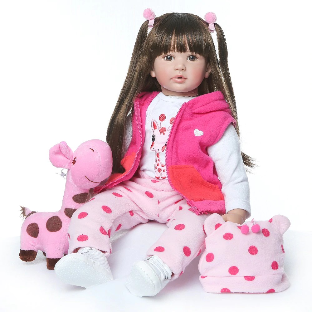 Boneka Barbie 60 CM de alta calidad reborn princess girl muñeca de silicona vinilo adorable