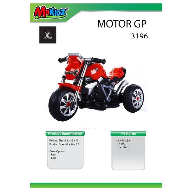 Mainan Anak Motor Aki Mokids 3196 USB MP3 Musik