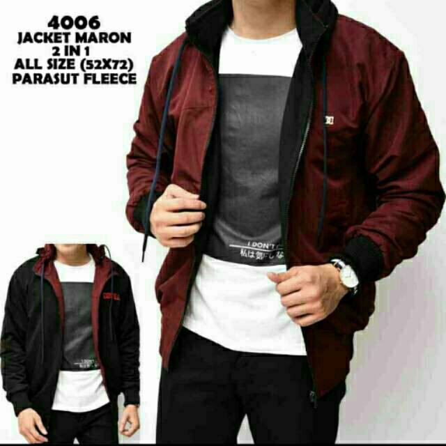 KADO SUAMI PACAR PRIA COWOK ROMANTIS UNIK S/  Ukuran allsize XL XXL /Jaket Pria Bolak Balik 2in1 /