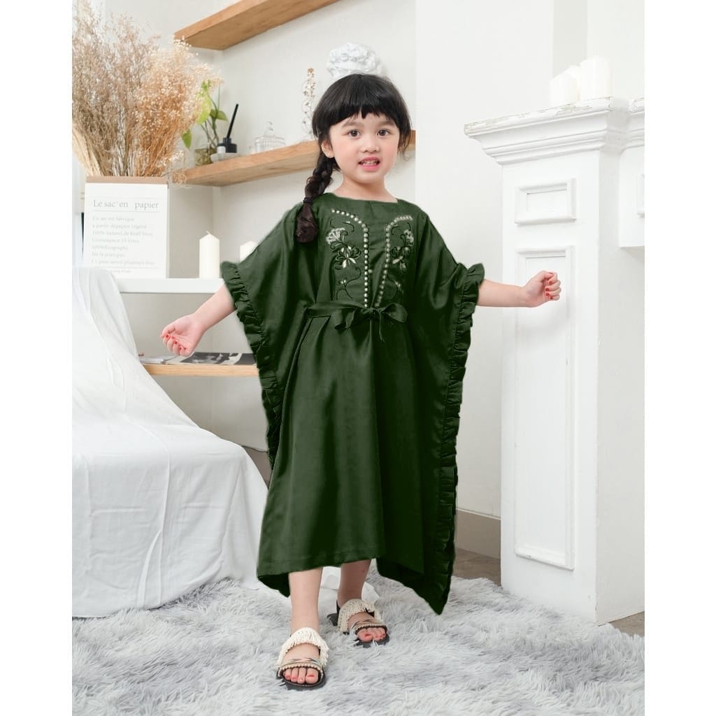 FenishaStore Dress Kaftan Anak Perempuan Emira Kid's Usia 3-5 Tahun