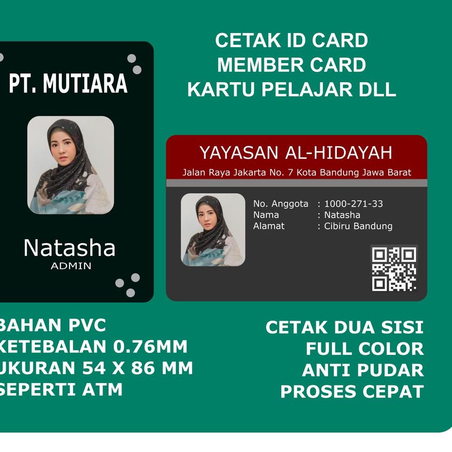 

ぁ Cetak ID Card PVC Premium Kartu Member Kartu Anggota Pelajar BISA SATUAN ⇭