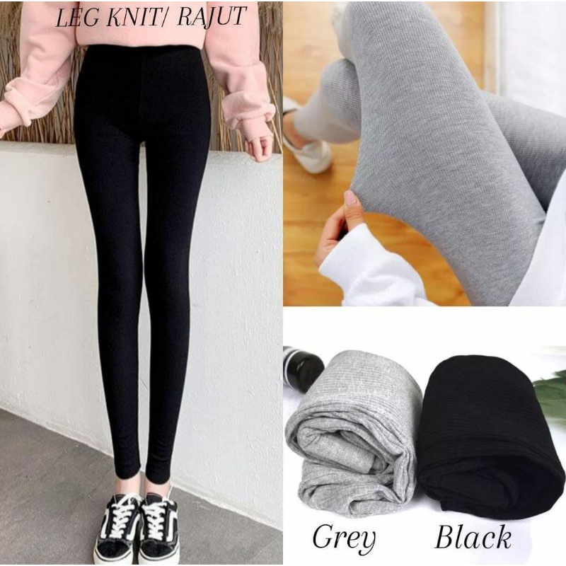 CELANA LEGGING YOGA PANJANG RAJUT/ KNIT IMPORT