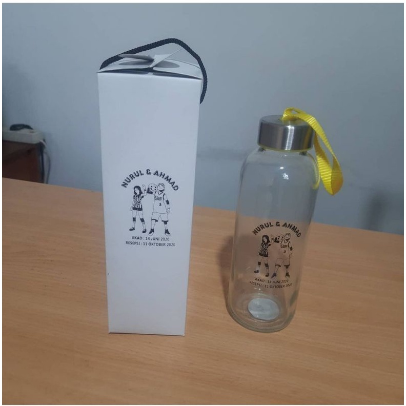 

souvenir botol kaca packing paper box