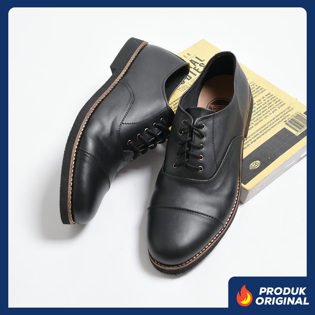 HARRISON BLACK ORIGINAL x JACK Sepatu Formal Hitam Tali Pria Pantofel Kerja Kantor Resmi Guru Kantoran Wisuda Kuliah Pesta Undangan Wedding Kondangan Nikah Modern Casual Oxford Semi Kulit Premium Footwear Big Size Ukuran Jumbo 44 Keren Terbaru Kekinian