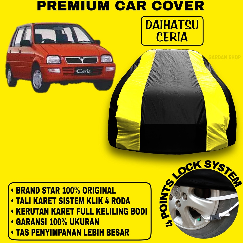 Body Cover DAIHATSU CERIA Sarung Strip KUNING Penutup Pelindung Bodi Mobil Daihatsu Ceria PREMIUM