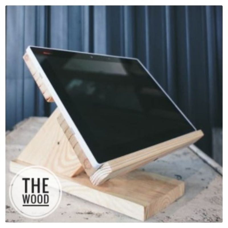 Wooden Holder Ipad Stand Tablet Cashier / Dock Kasir Ipad Tablet Kayu / Wood Iped