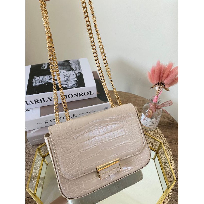 11.11 SALE | CK Croc-Effect Structured Crossbody Bag