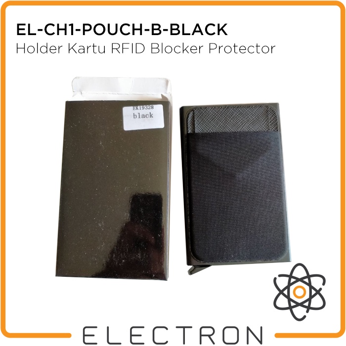 EL-CH1-POUCH-B-BLACK Card Holder Kartu RFID Blocker Protector Smart