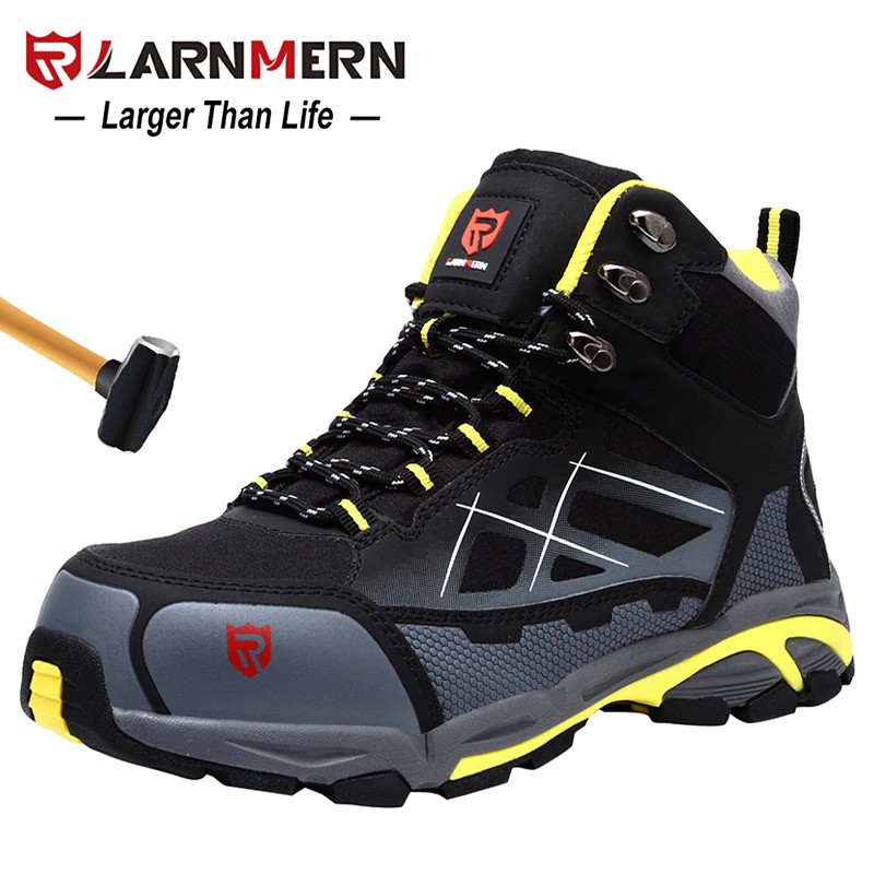 larnmern mens steel toe work shoes