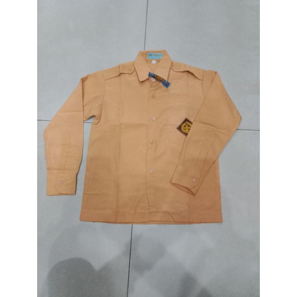 Seragam sekolah baju Sd panjang (putih, coklat)