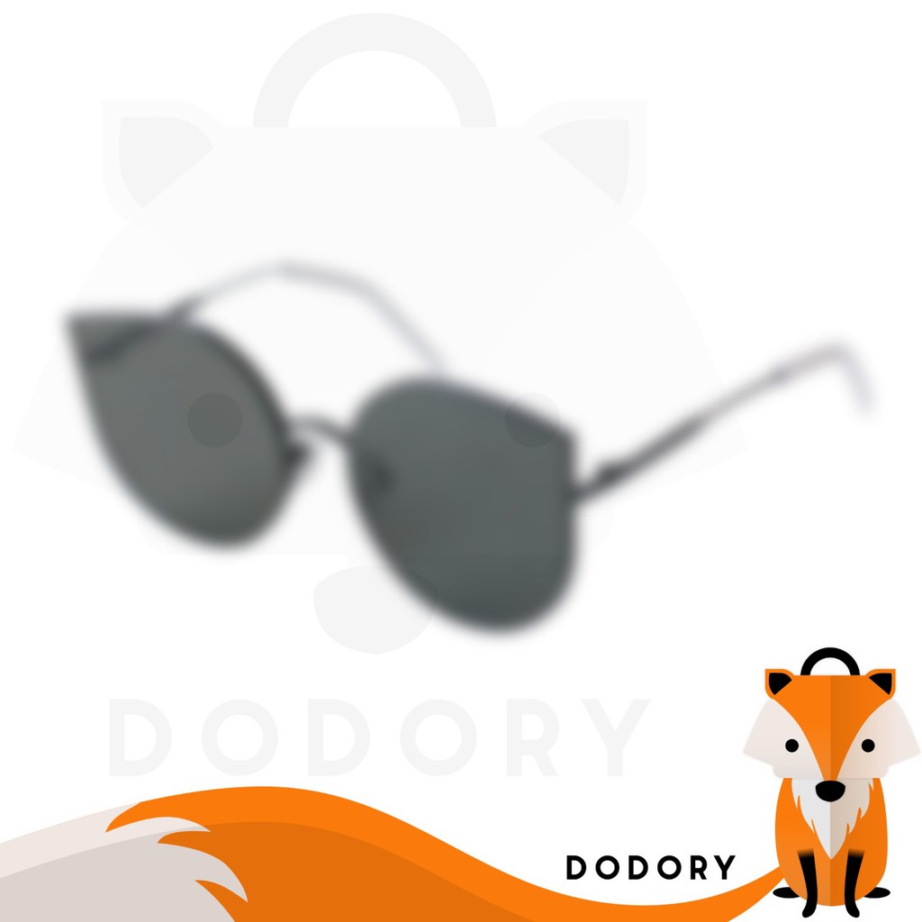 K703 Kacamata Frame Hitam Model Retro Cat Eye Sunglasses Woman Fashion