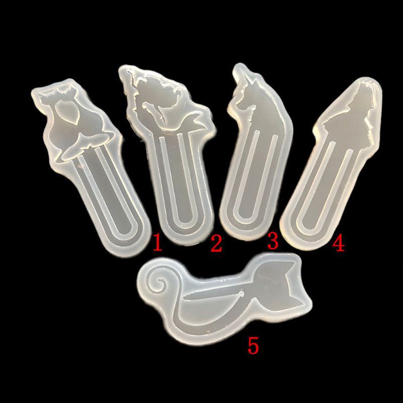 Glitter DIY Cat Shape Bookmark Mould Epoxy Resin Casting Silicone Molds Art Craft Tools