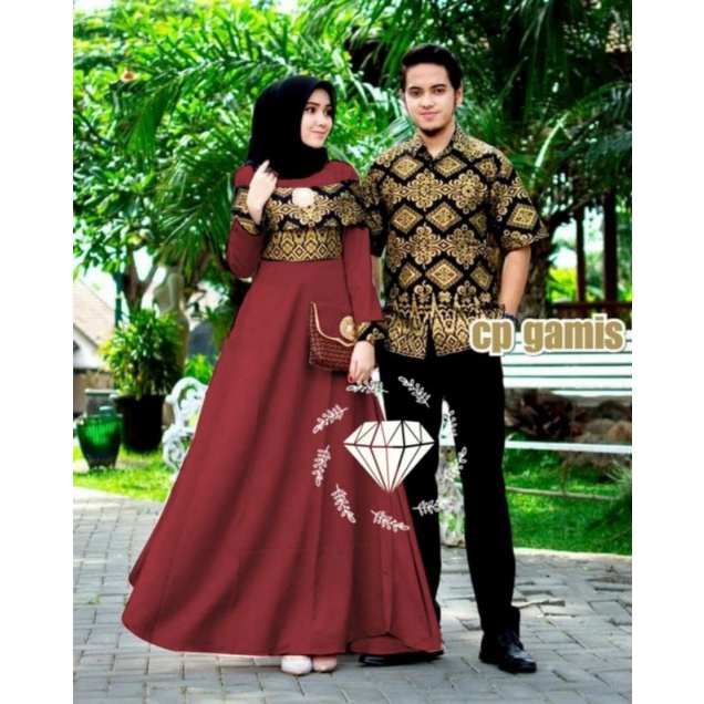 CP YASMIN COUPLE PASANGAN, BATIK BABYTERRY, GAMIS HIJAB MUSLIM, MAXY DRESS