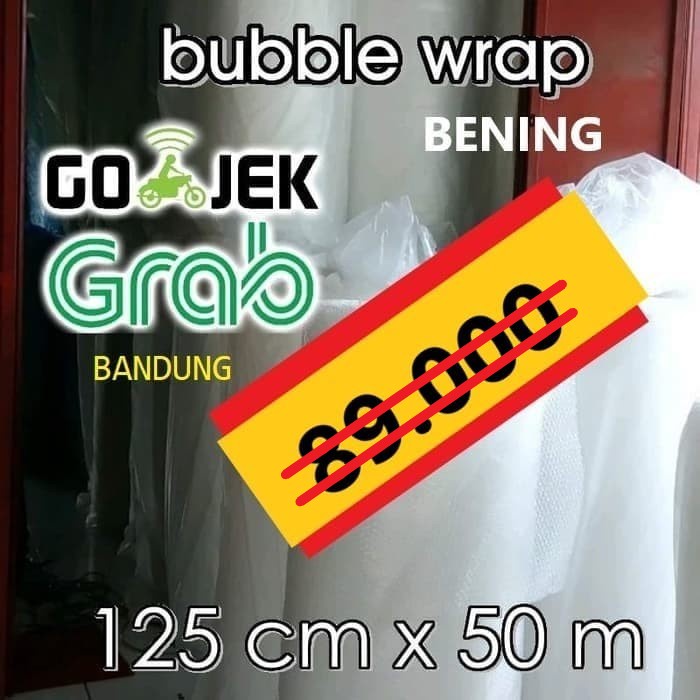 

BUBBLE WRAP PUTIH BENING 1 ROLL MURAH BANDUNG BUBLE WARP 50m x 1.25m BUBBLEWRAP GULUNG BABLE