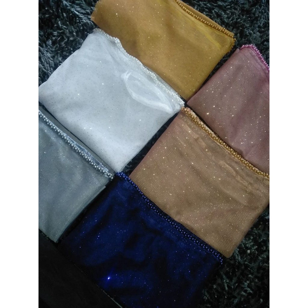 Slayer Mutiara Glitter / Veil Pengantin Glitter / Kerudung Tille Gliter