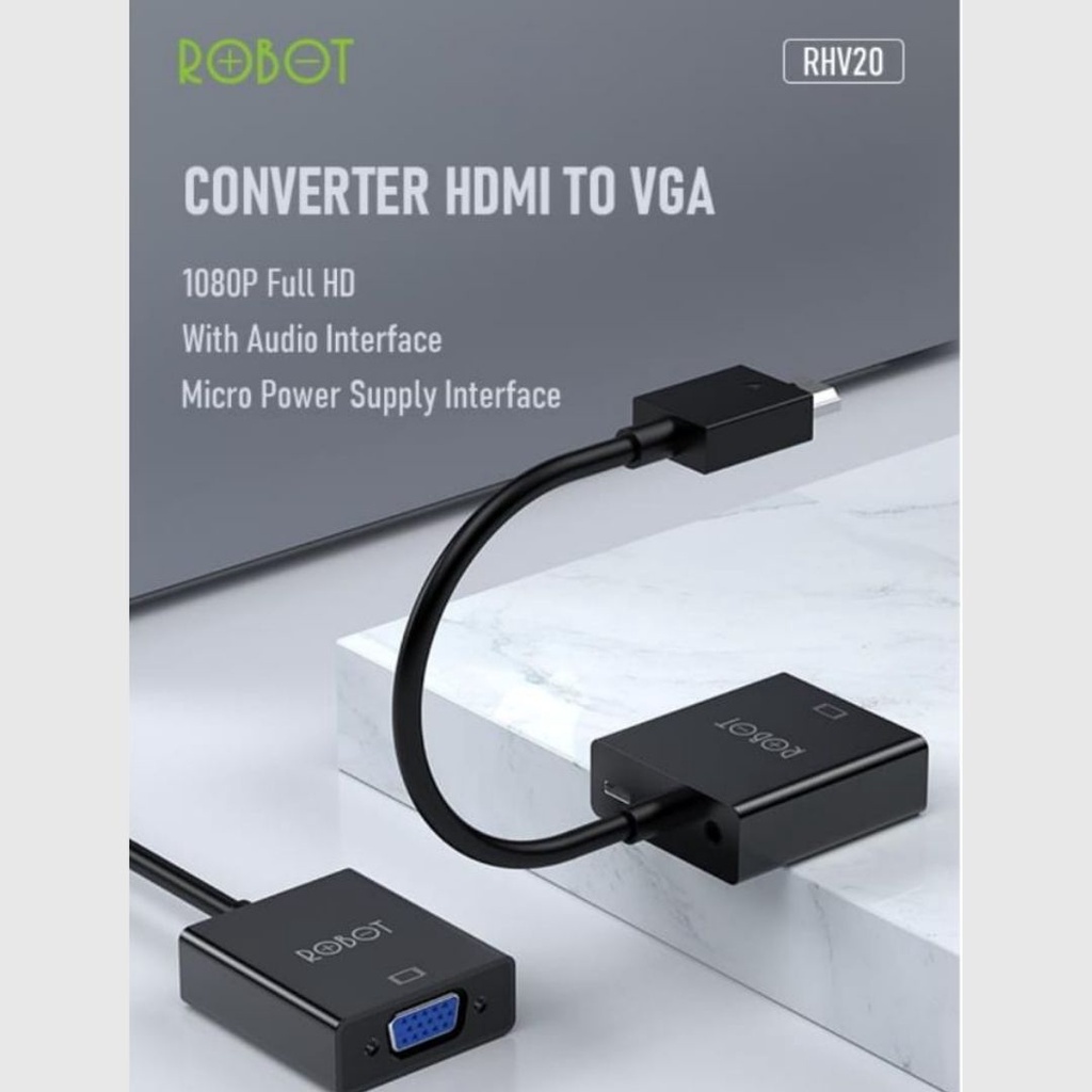 Robot VGA To HDMI Adapter Converter 1080P Full HD - RHV10/RHV20/RHV30