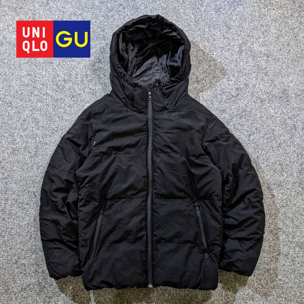 GU by Uniqlo - Jaket Outdoor Pria Cowok Down Dacron Microfiber Hangat Tebal Winter Musim Dingin Seco