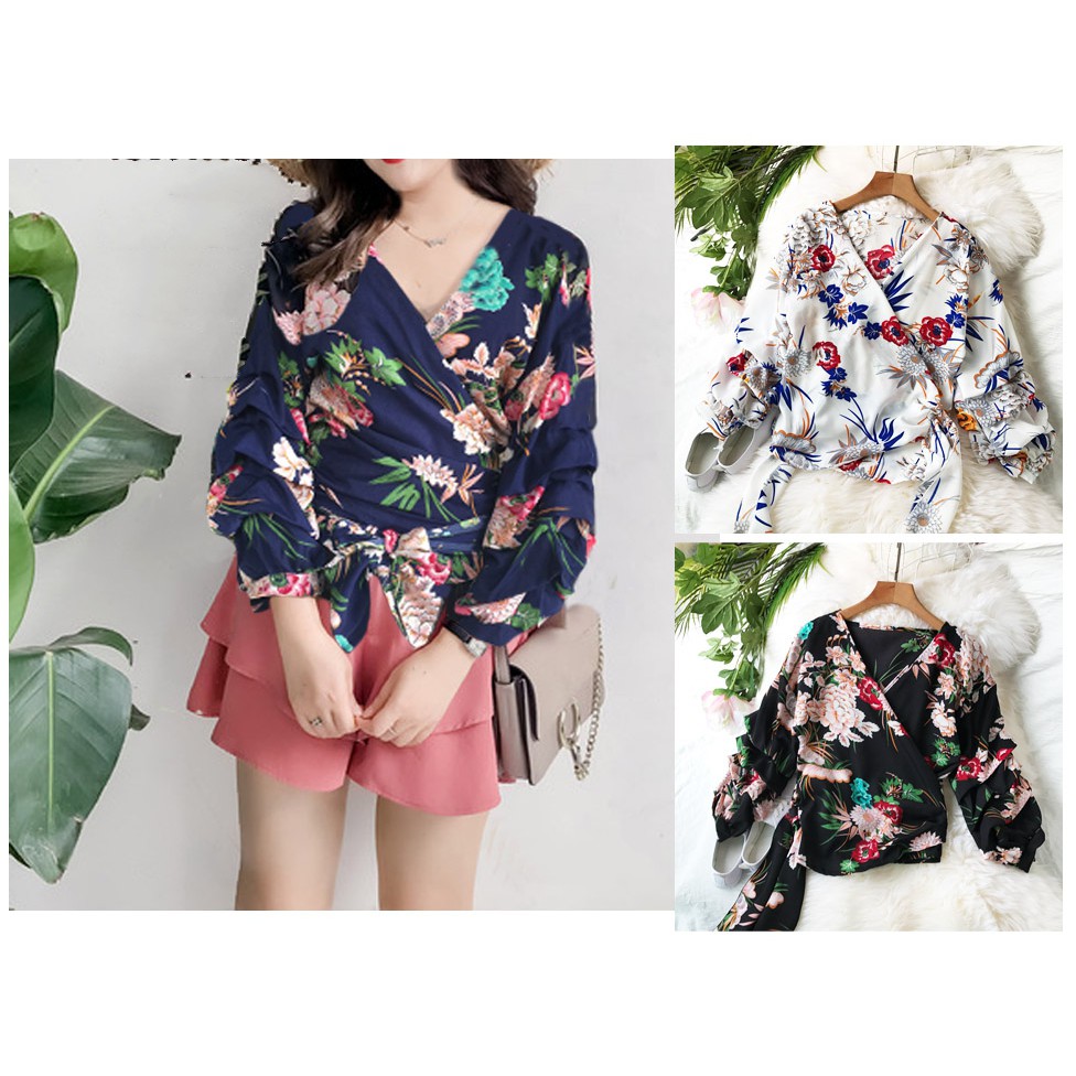  Kimono  Blouse Wanita Murah Baju  atsan cewek Import BKK 