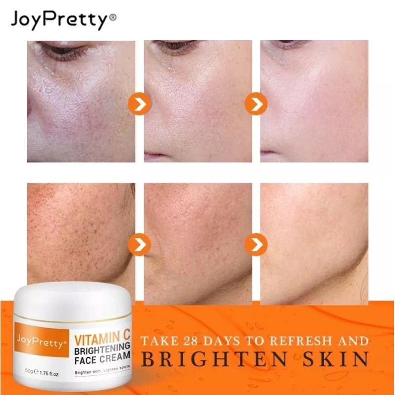 JoyPretty Vitamin C Cream Pencerah Wajah Penghilang Flek Hitam Melasma Krim Crem Pemutih Wajah Pelembab Wajah Siang dan Malam