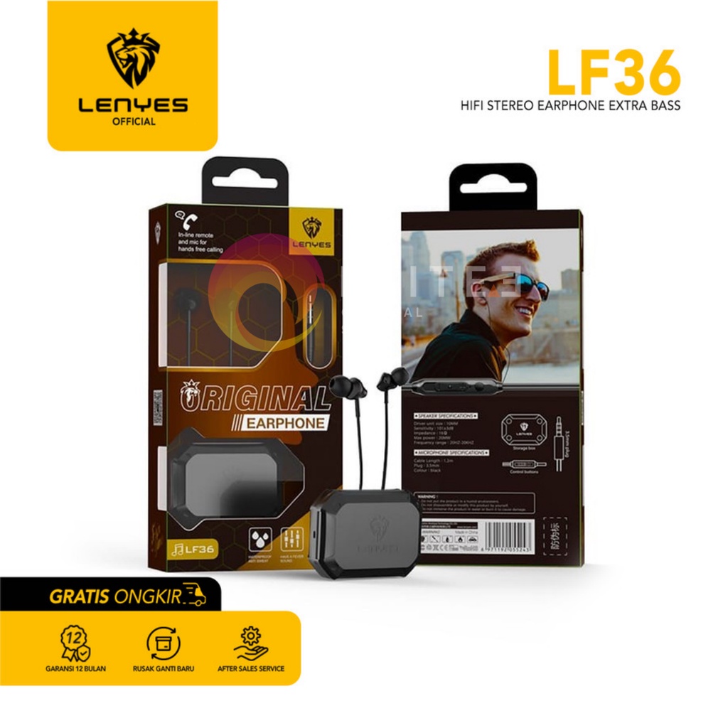 Headset Stereo LENYES LF36 Hifi Extra Bass with Handsfree Microphone