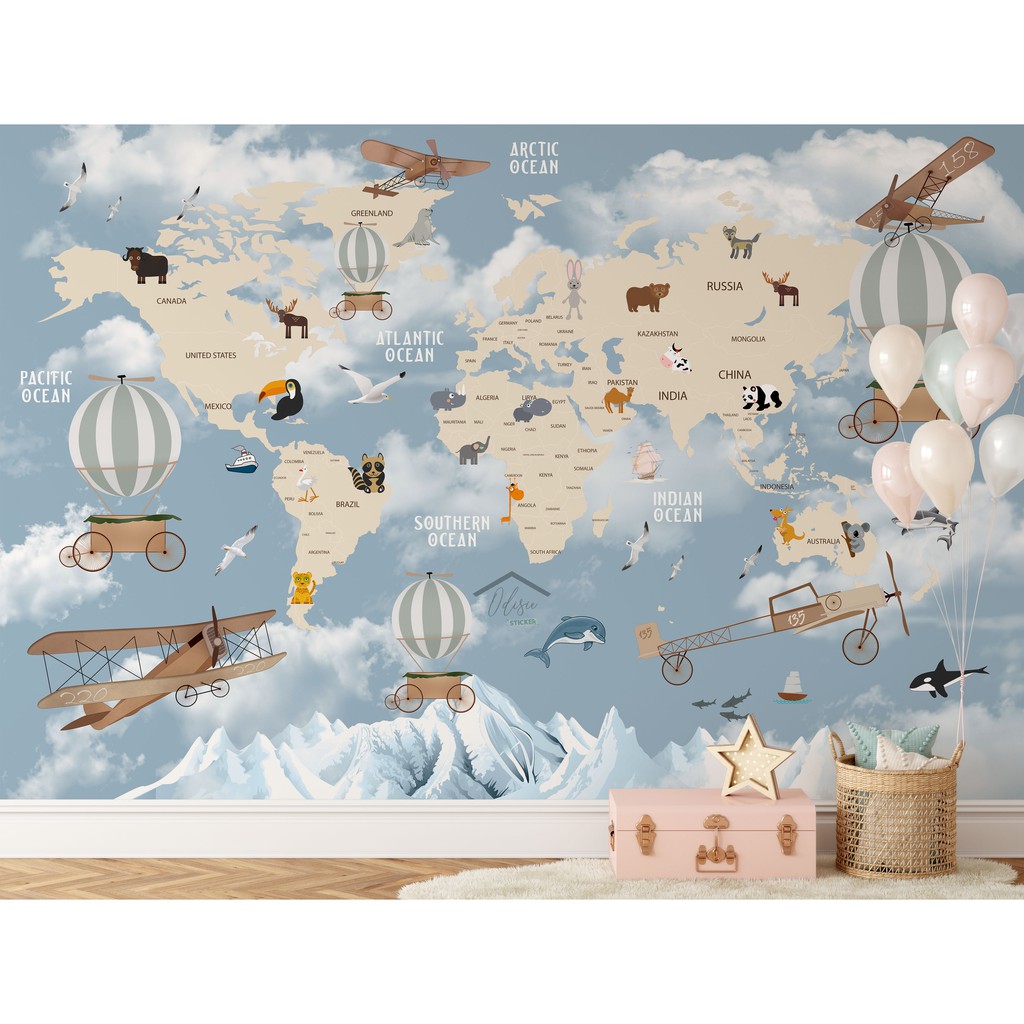 

Wallmural by Odisie KIDS WORLD MAP