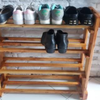  Rak  sepatu  bahan kayu  jati  belanda  Shopee Indonesia