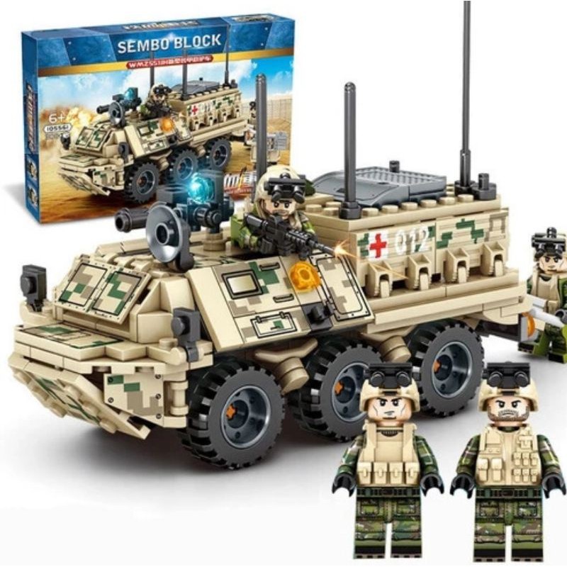 Lego Block Mobil Tank Army Barracuda Militer
