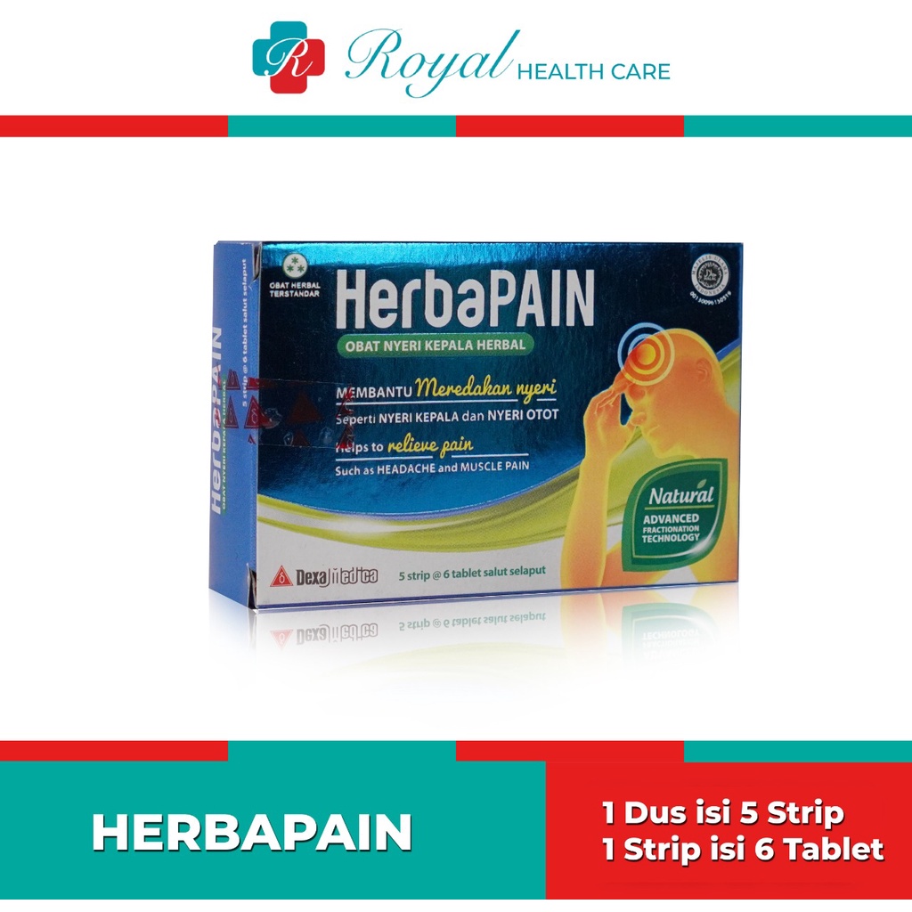 HERBAPAIN Box 30 Tablet Meredakan Nyeri Kepala dan Nyeri Otot