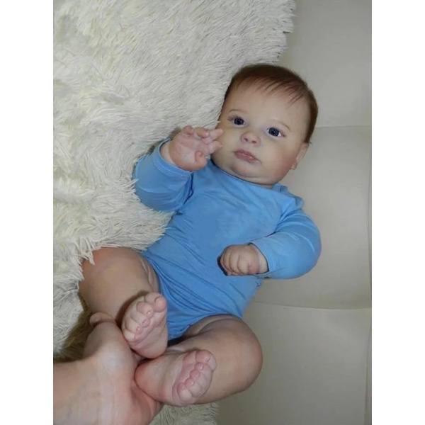 Reborn doll 60CM Reborn Joseph Awake Cute Fat Baby Boy Doll Top Quliaty Hand-made Doll