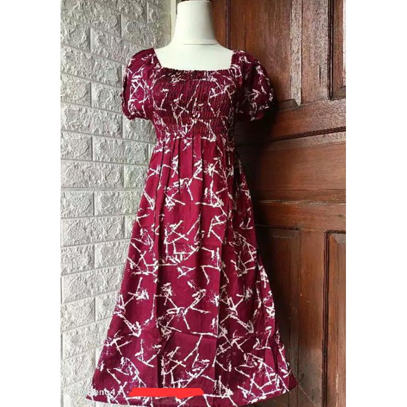 daster kerut lengan pendek/daster bali/dress bali pendek wanita