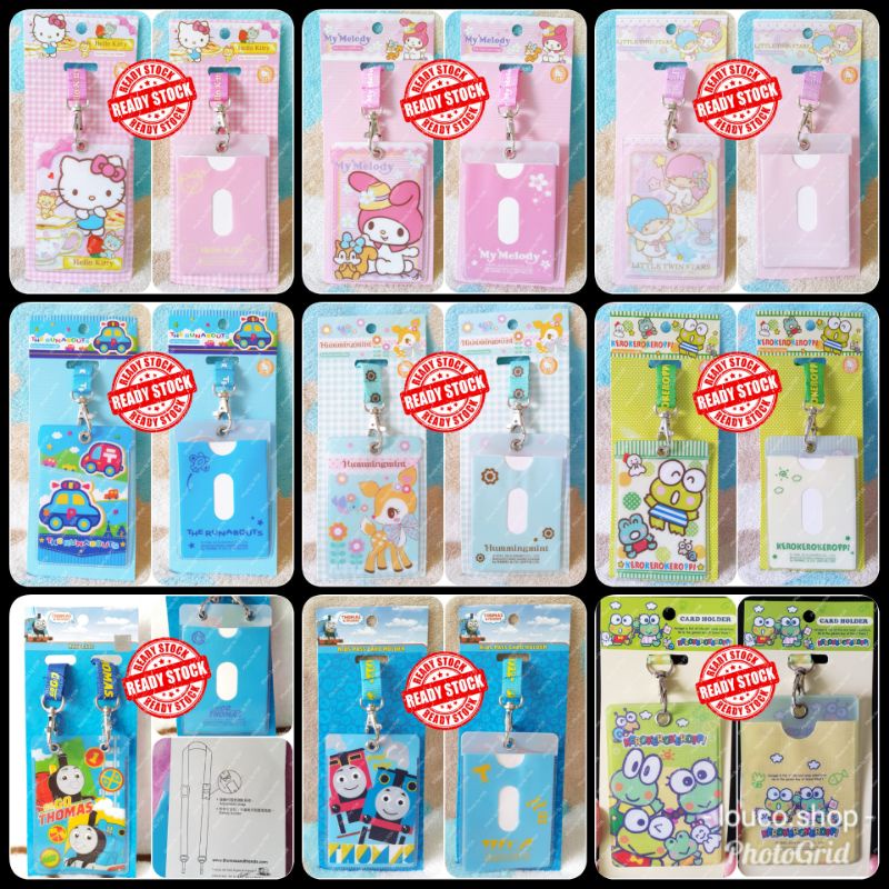 

Card Holder/Case/Lanyard/Tempat Kartu Sanrio Hello Kitty, My Melody,Little Twin Stars,Keroppi,Thomas,The Run Abouts, Hummingmint