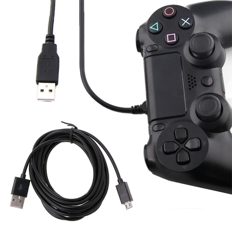 CRE  Long 3 Meter Micro USB Charge Charging Power Cable For PS4 Controllers