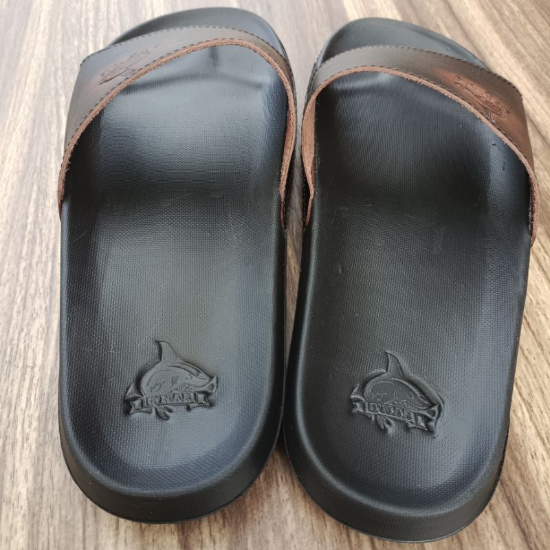 QNAR-SENDAL SLIP ON SLIDE PRIA KULIT ASLI-SANDAL PRIA CASUAL KULIT ASLI