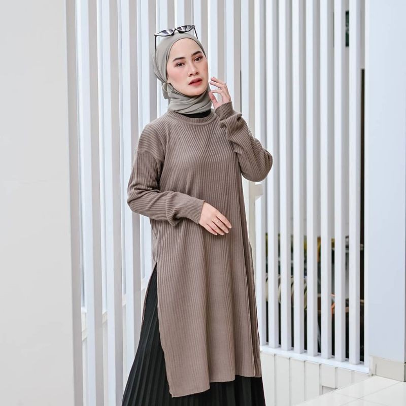 TUNIK RAJUT WANITA || DRESS BOXY RAJUT / KARENINA TUNIK