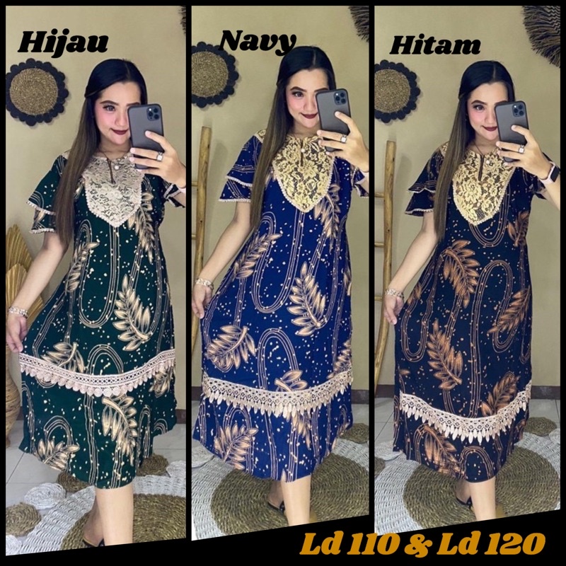 DASTER ARAB RENDA || BELARAK DAUN BORKAT VEE || MODEL RESLETING DEPAN  BUSUI &amp; BUMIL LD 110