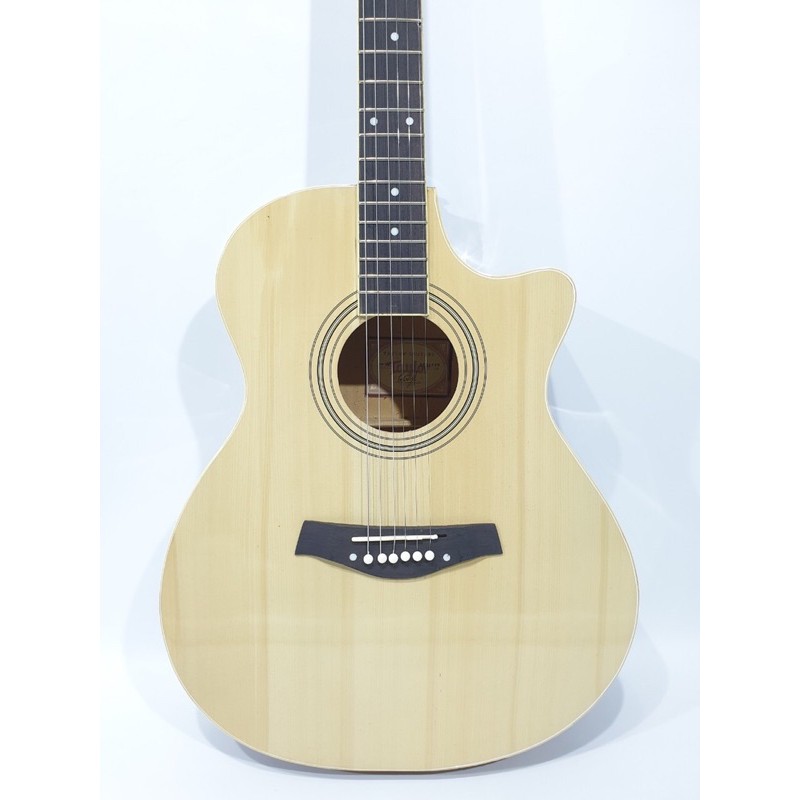 Gitar Akustik Elektrik Taylor Natural Sunburst Jumbo Senar String Equalizer Eq-7545 Trusrod Listrik