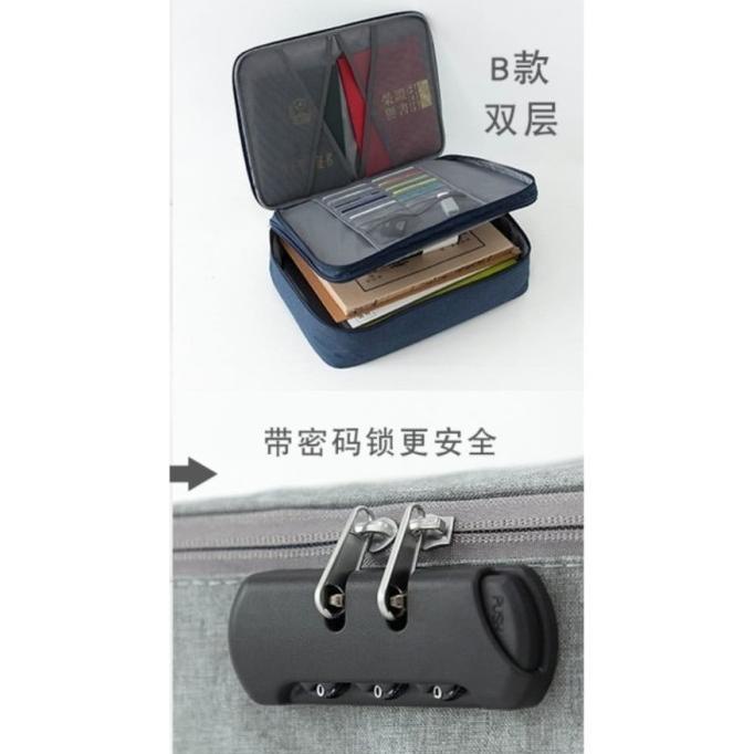 

Office & Stationery | Document Organizer | [Lockit] Travel Document Bag 3 Digit Password / Tas Dokumen Anti Air | Best Seller