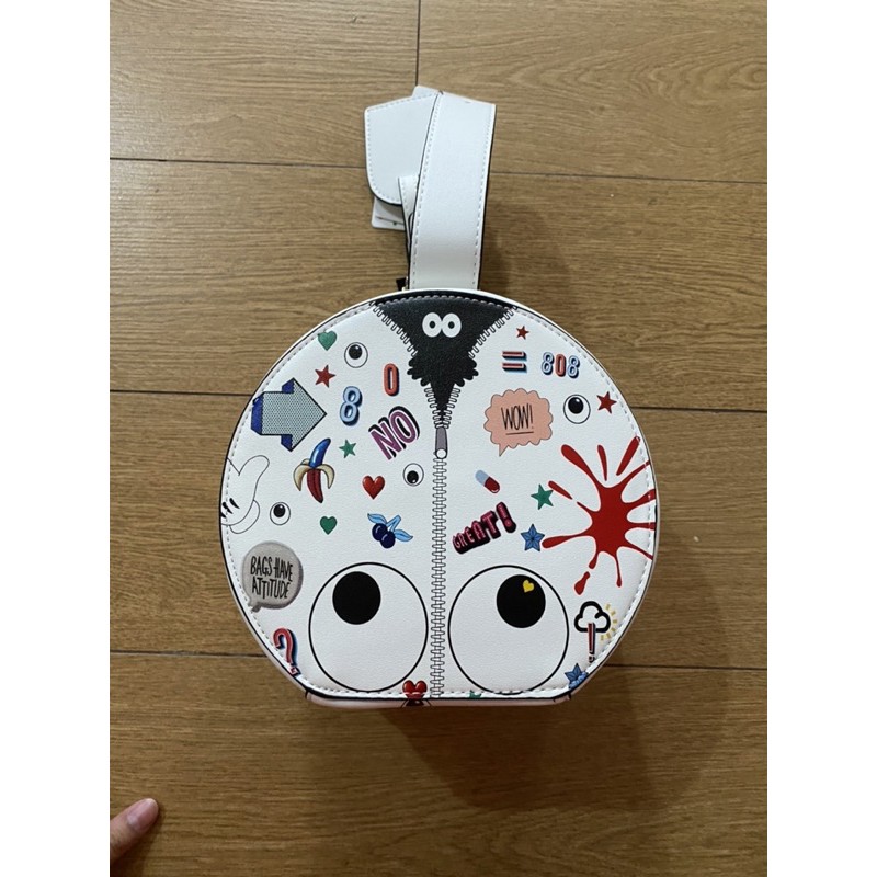 Huer Bag Eye Theme sling bag putih