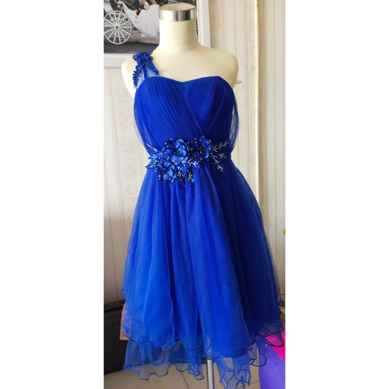 Gaun pesta preloved / gaun pesta biru electric / party dress preloved / gaun pesta second
