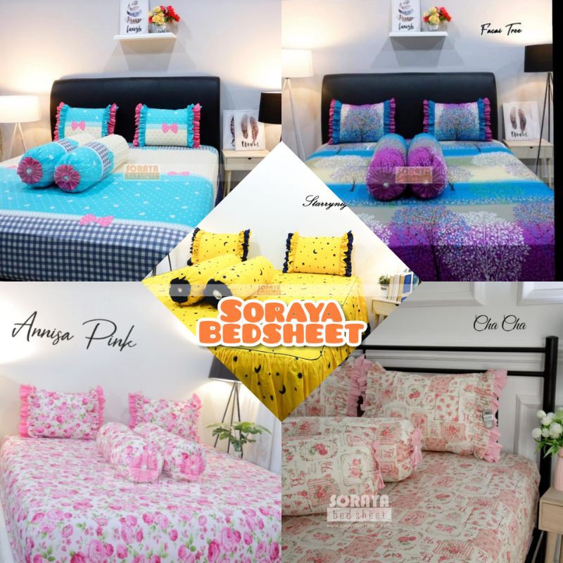 Eatha Sprei Soraya Bedsheet Type Karet Uk 200x200x35