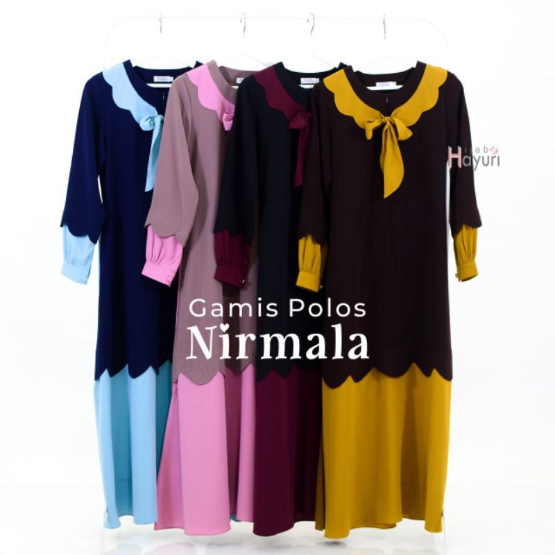 Gamis Polos Nirmala | Gamis Only | Hayuri Hijab Store Bekasi